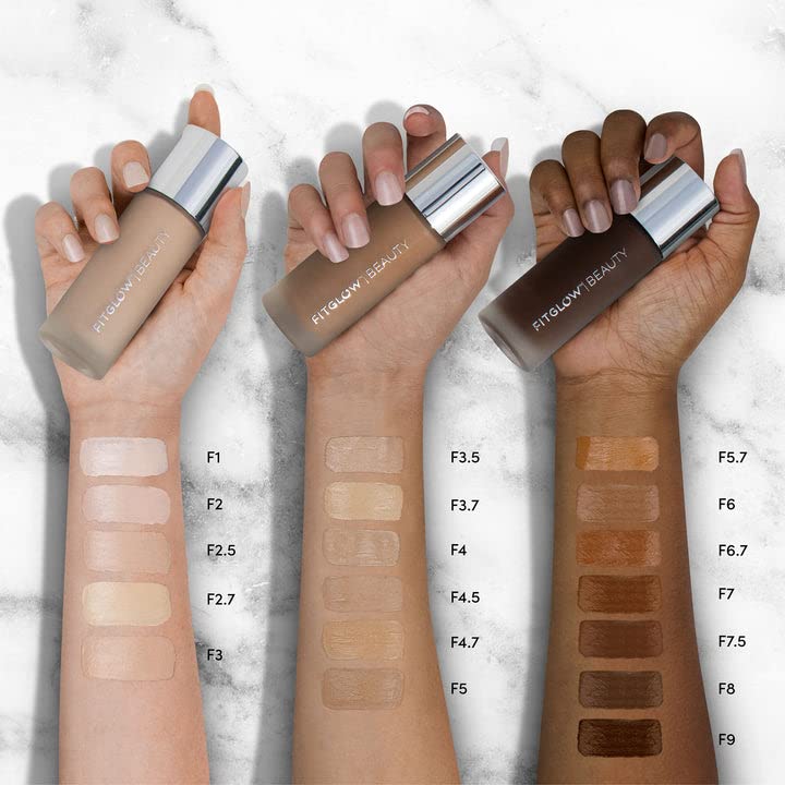 Fitglow Beauty Foundation+ | Vegan Skin-Treating Foundation with Peptides & Plant Collagen | Buildable Medium-Full Coverage, Natural Finish | Hydrating, Anti-Aging, Pore-Friendly | F2.7-30ml - Image 3